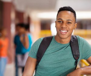 handsome male african american college student